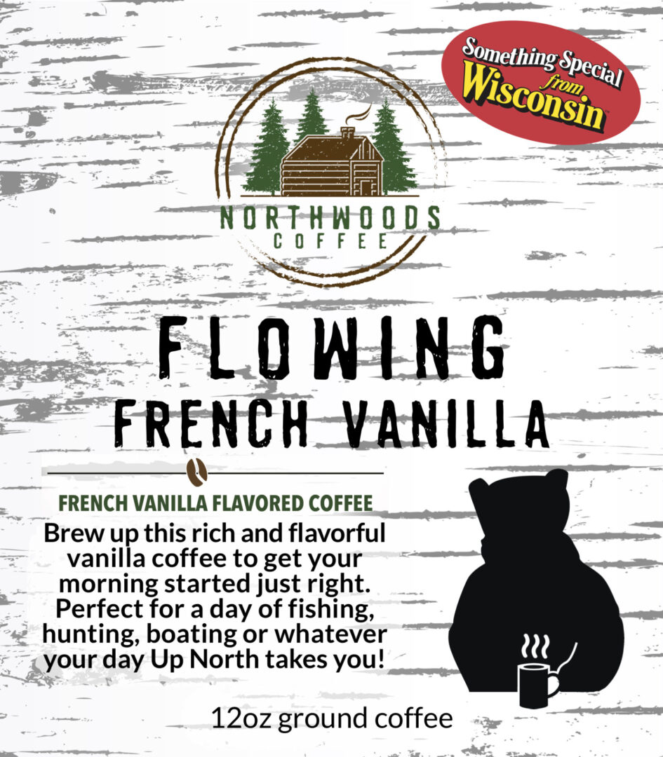 Label for the Flowing French Vanilla coffee