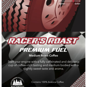 Label for the Racer’s Roast Premium Fuel coffee